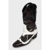 Two-tone leather cossacks