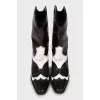 Two-tone leather cossacks
