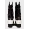Two-tone leather cossacks
