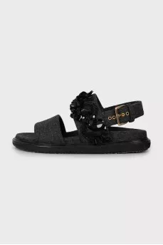 Wool sandals with sequins