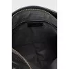 Leather clutch with brand logo
