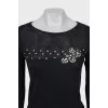 Wool and silk jumper with crystals