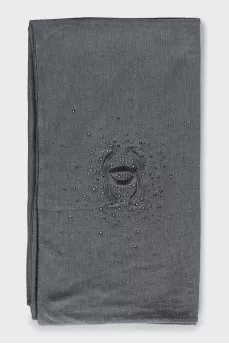 Cashmere and silk scarf with rhinestones