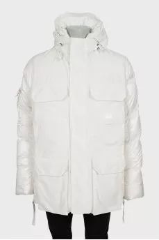 Oversized white down jacket
