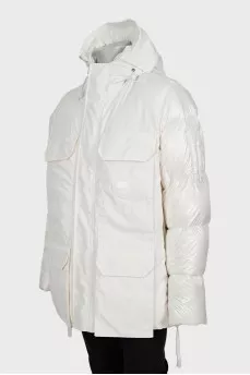 Oversized white down jacket