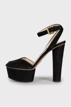 Black suede sandals
