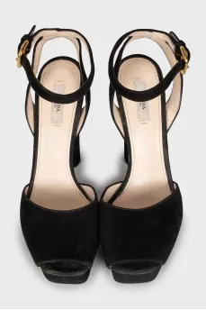 Black suede sandals