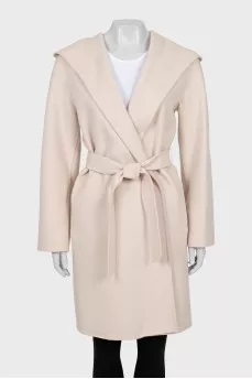 Wrap-around wool coat