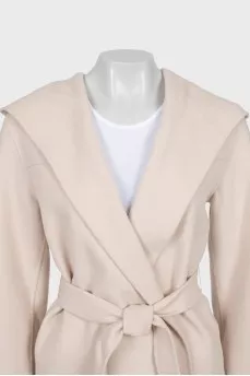 Wrap-around wool coat