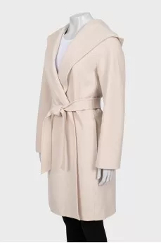 Wrap-around wool coat