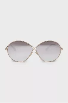 Gradient sunglasses with gold frame