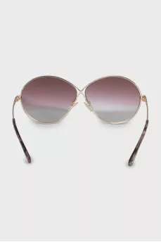 Gradient sunglasses with gold frame