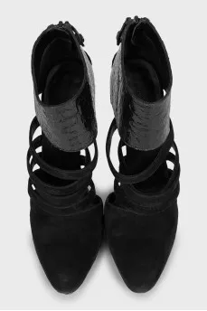 Ankle boots made of leather and suede