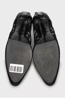 Ankle boots made of leather and suede