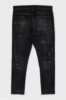 Regular fit jeans with rhinestones