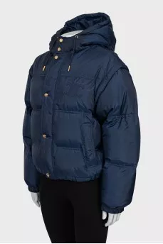Triomphe down jacket with detachable sleeves