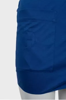 Blue wrap mini skirt