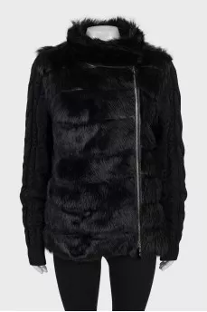 Fur and leather jacket