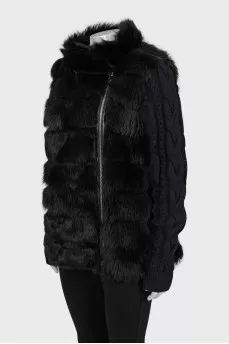 Fur and leather jacket