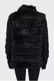 Fur and leather jacket
