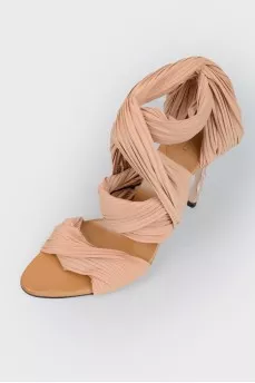 Beige textile sandals