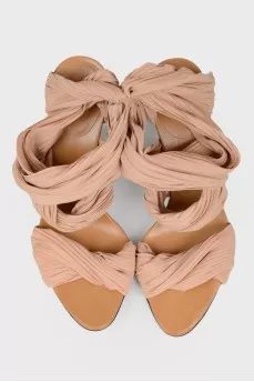 Beige textile sandals