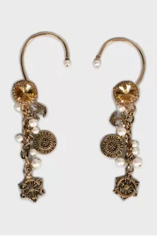 Gold clips with crystals