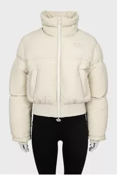 Cropped beige down jacket