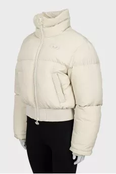 Cropped beige down jacket
