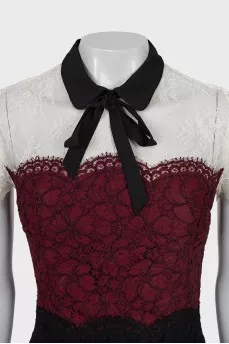 Three-color lace dress