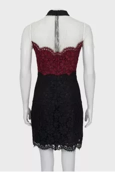 Three-color lace dress