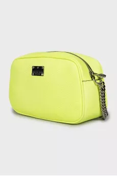 Leather bag with crystal skull