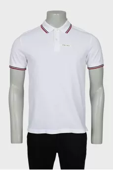 Men's white polo shirt