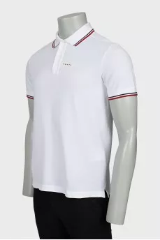 Men's white polo shirt