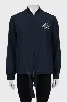 Blue bomber jacket with sequins