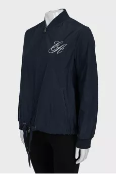 Blue bomber jacket with sequins