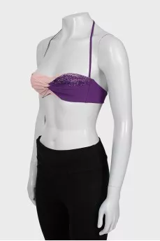 Rhinestone swimsuit with tag