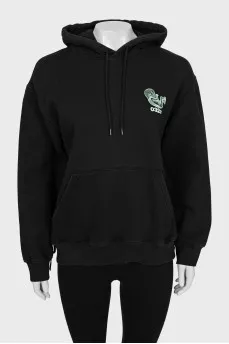 Black hoodie with print on the back