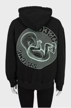 Black hoodie with print on the back