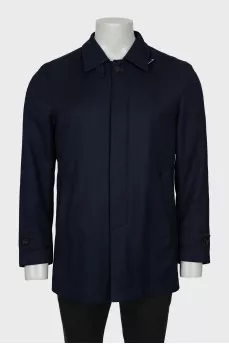 Men's blue straight cut coat