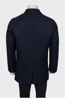 Men's blue straight cut coat