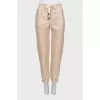 Beige fitted suit