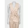 Beige fitted suit