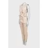 Beige fitted suit