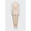 Beige fitted suit