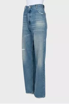 Джинси wide leg fit з рваним ефектом