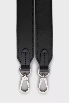Black leather strap for bag