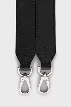 Black leather strap for bag
