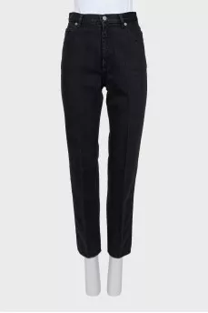 Black jeans with slits at the bottom