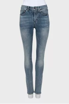 Синие джинсы skinny fit